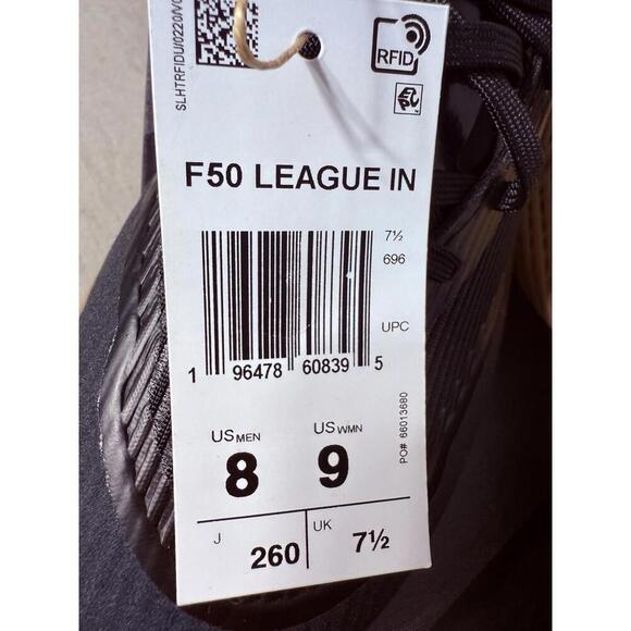 Adidas F50 League IN Indoor Soccer Shoes‎ Black / Gum IF1332 Men\'s Size 8